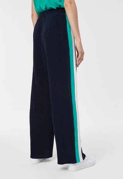 Contrast Side Panel Pleated Trouser