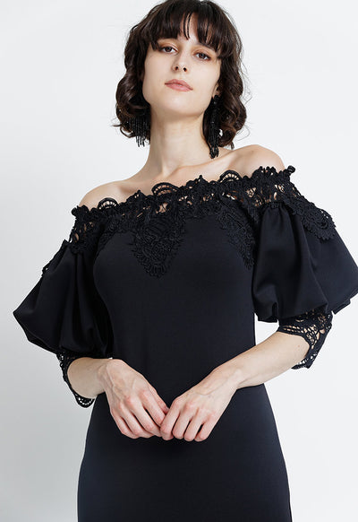 Laced Detail Off Shoulder Dress