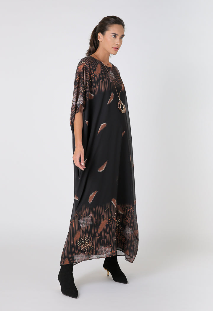 Printed Wide Maxi Dress