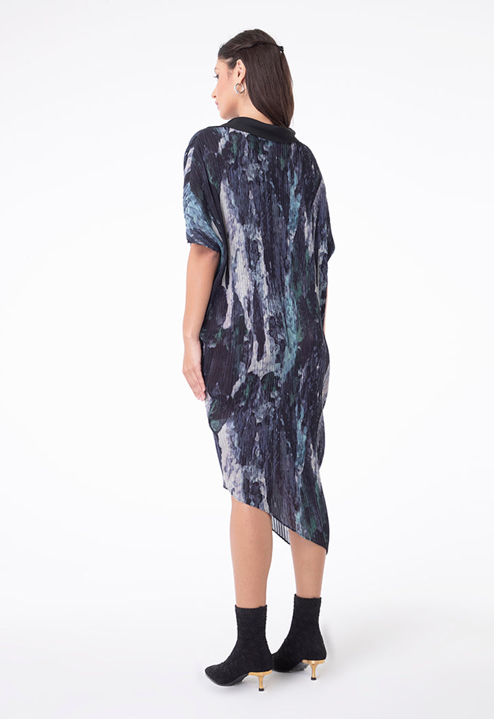 Camouflage Print  Electric Pleated Dress Combo