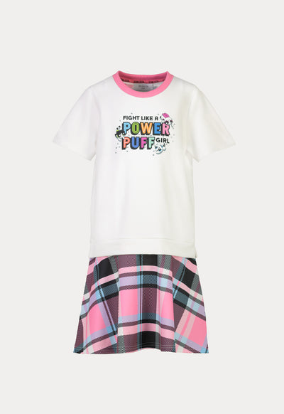 Powerpuff Girls Casual Chequered Hem Dress