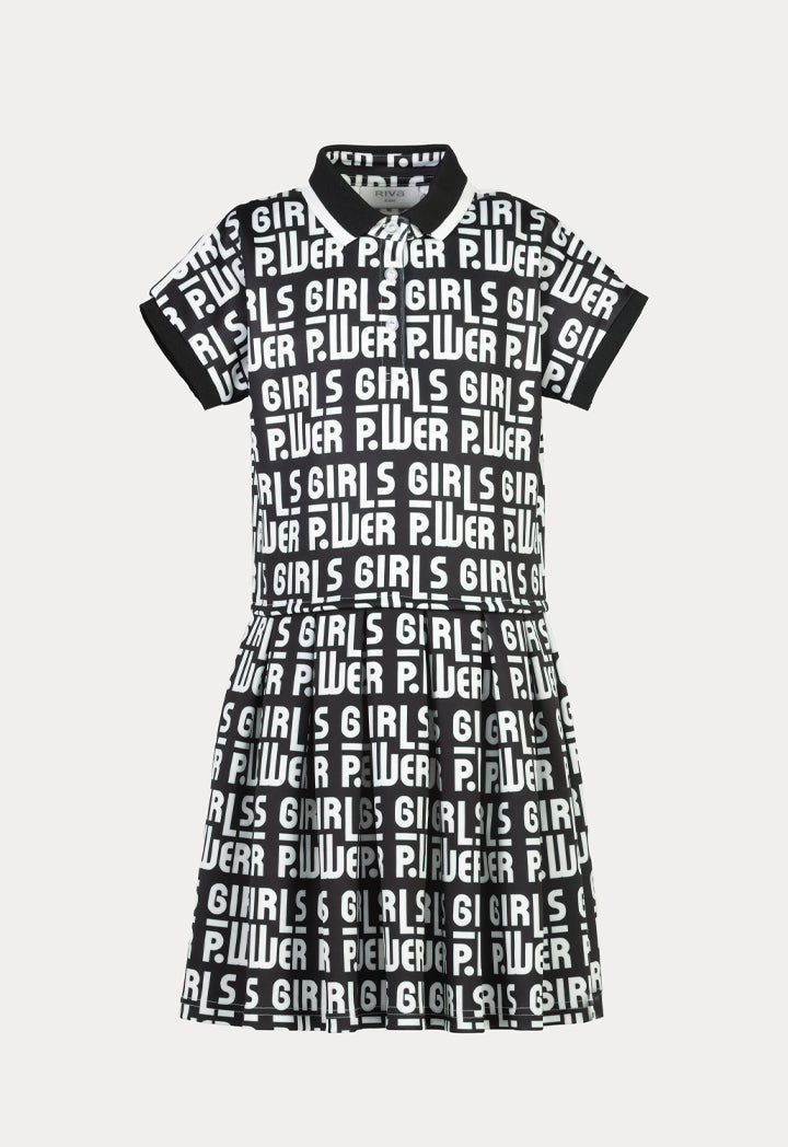 Powerpuff Girls All Over Printed Collared Dress