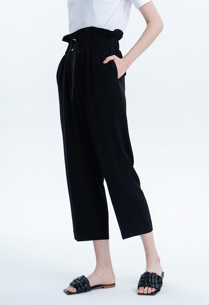 Elasticated High Waist Solid Trouser