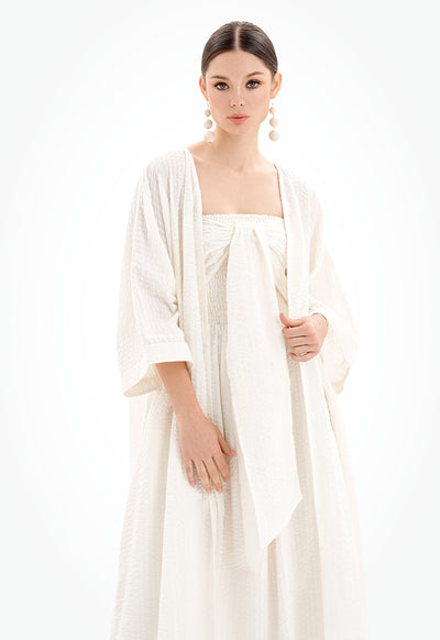 Maxi Textured Open Front Kimono - Ramadan Style