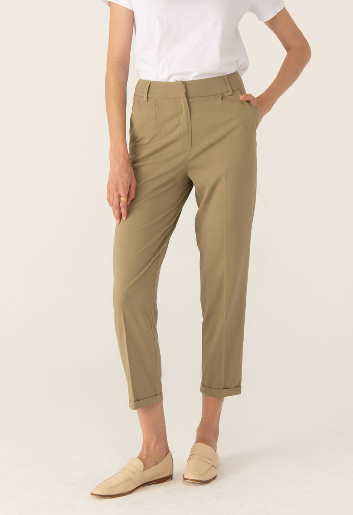 Folded Hem Linen Trouser