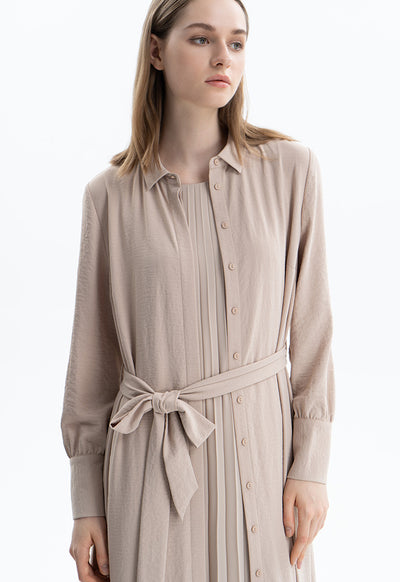 Long Wrinkled Shirt Dress