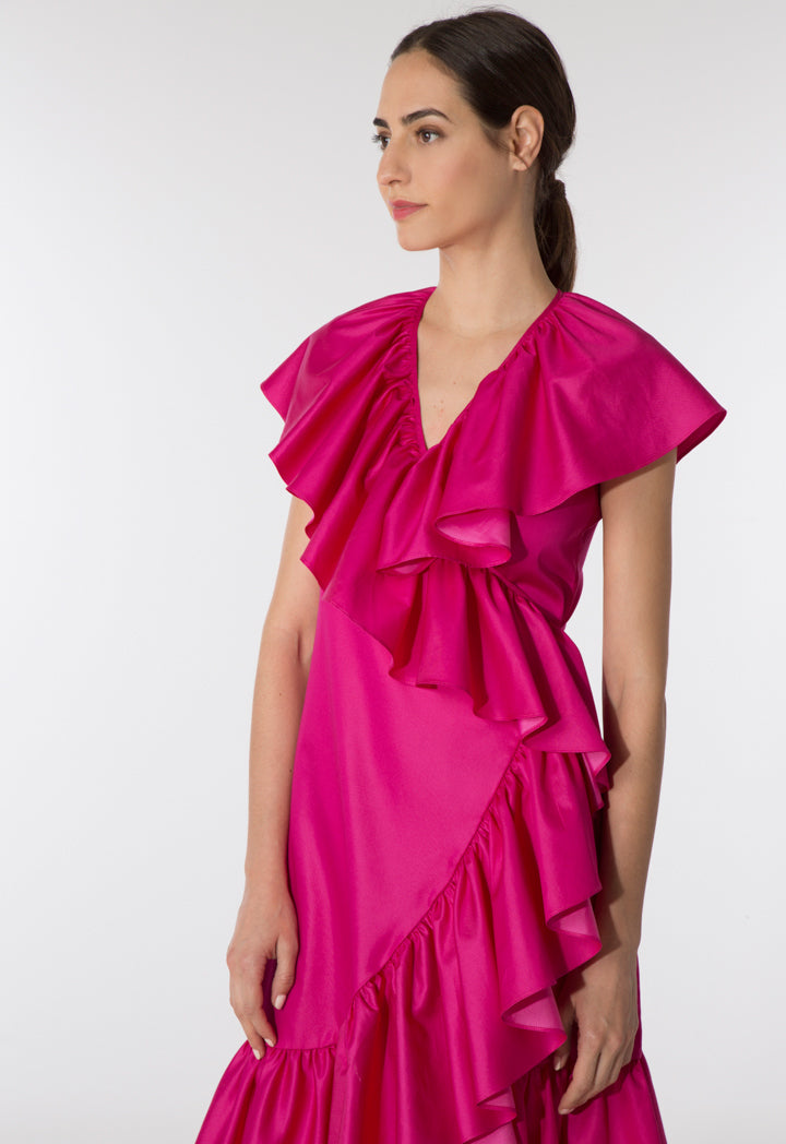 Wrap Frilled Dress