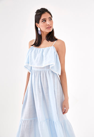 Lace Trim Cold Shoulder Dress