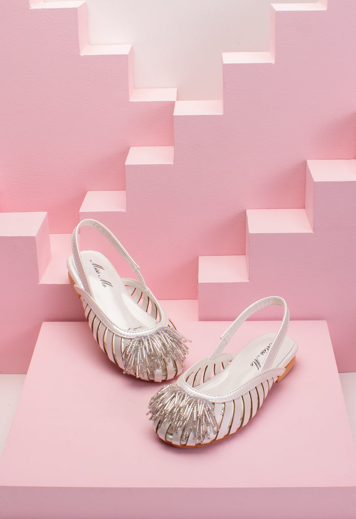 Flat Bead Embellished Half Shoes