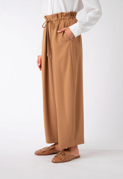 Crepe Culotte With Waist Drawstring