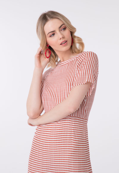 Striped Layered Ruffle Hem Dress