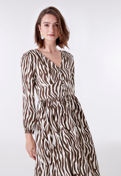 Brown Animal Print Dress