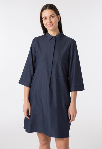 Solid Midi Shirt Dress