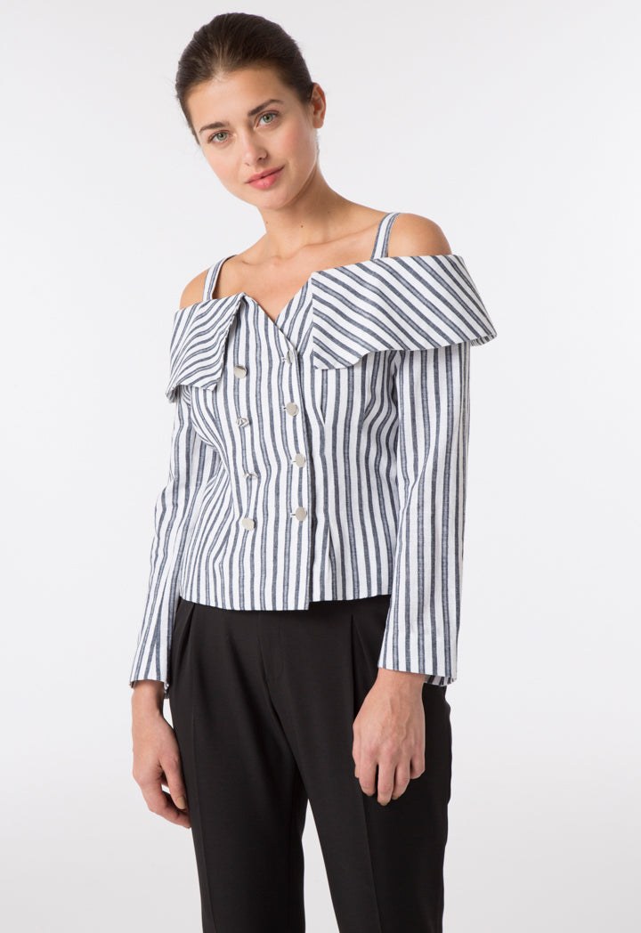 Striped Off-Shoulder Blouse