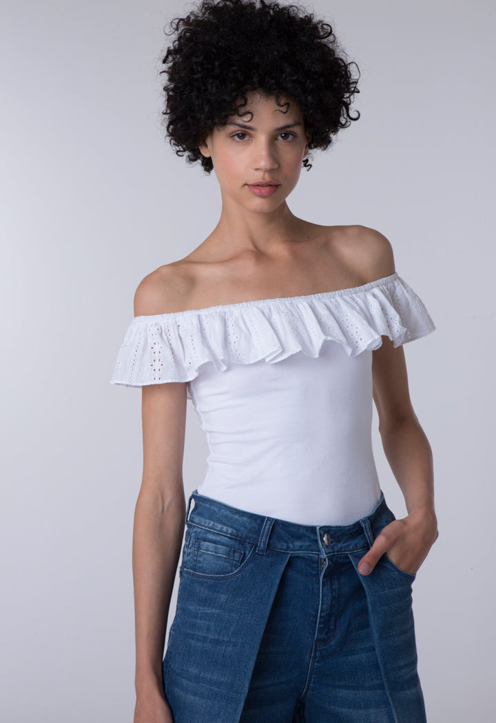 Frill Off Shoulder Bodysuit