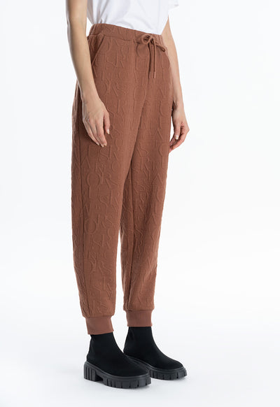 Letter Textured Hi-Rise Winter Trouser