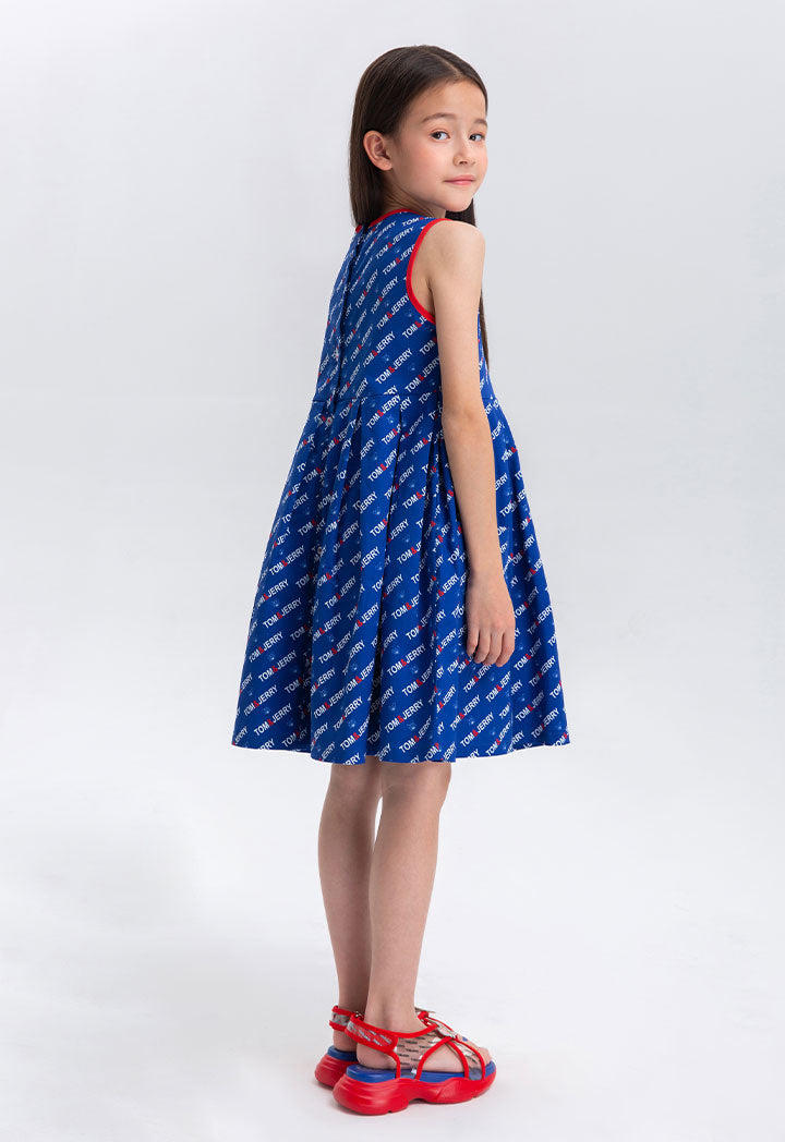 Tom And Jerry Box Pleat Printed Dress