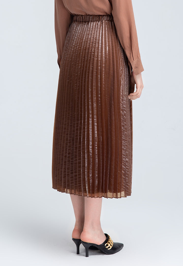 Pleated Mid Waist Skirt