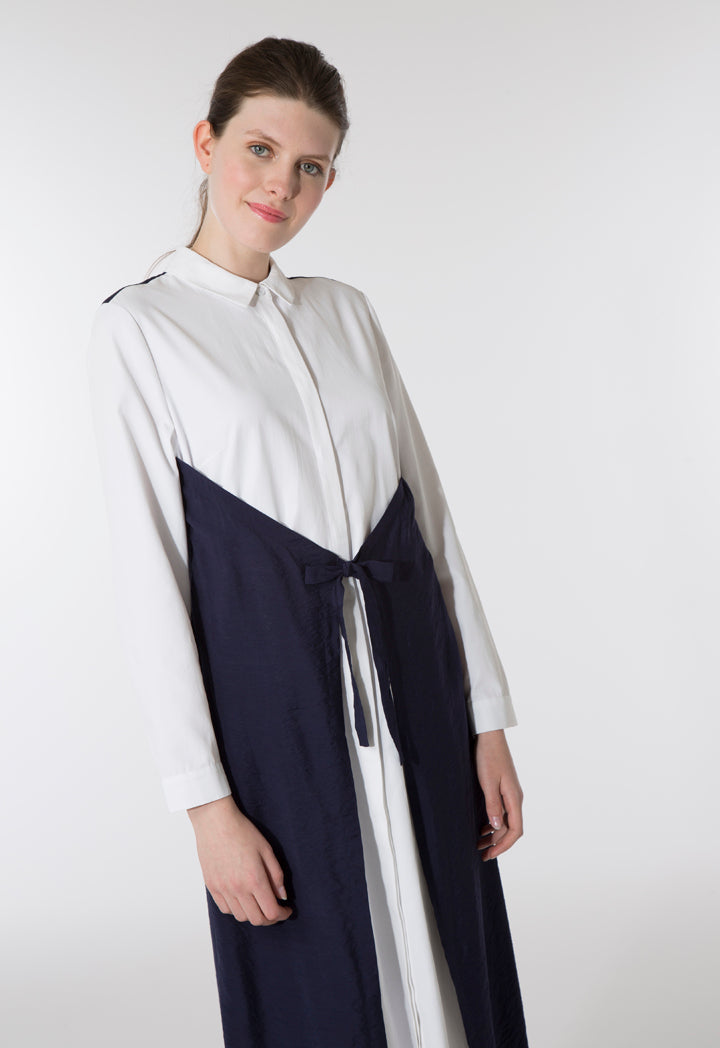 Tie Overlap Shirt Dress