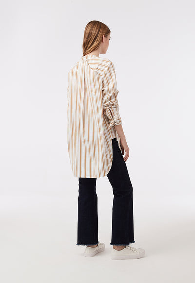 Striped Round Hem Shirt