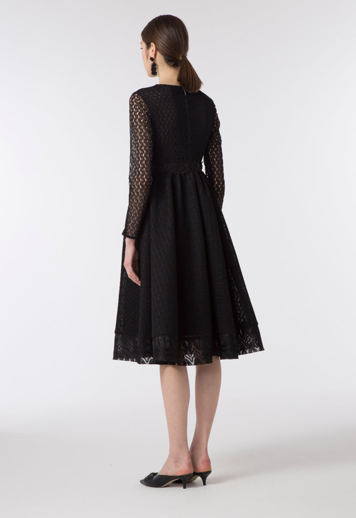 Mesh Embellished Lace Dress