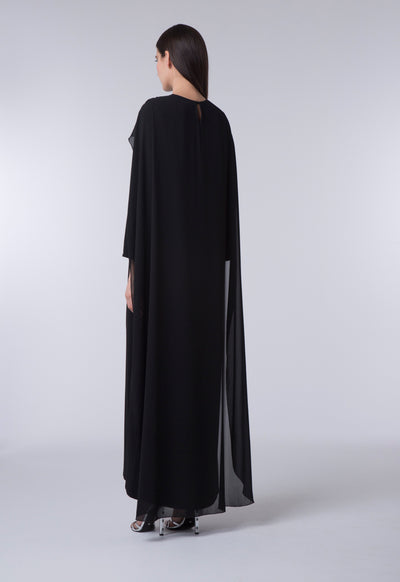 Chiffon Cape Overlay Dress