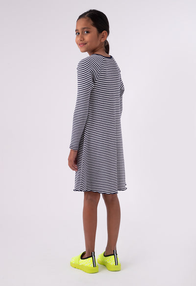 Striped Raglan Sleeve Ribbed Dress