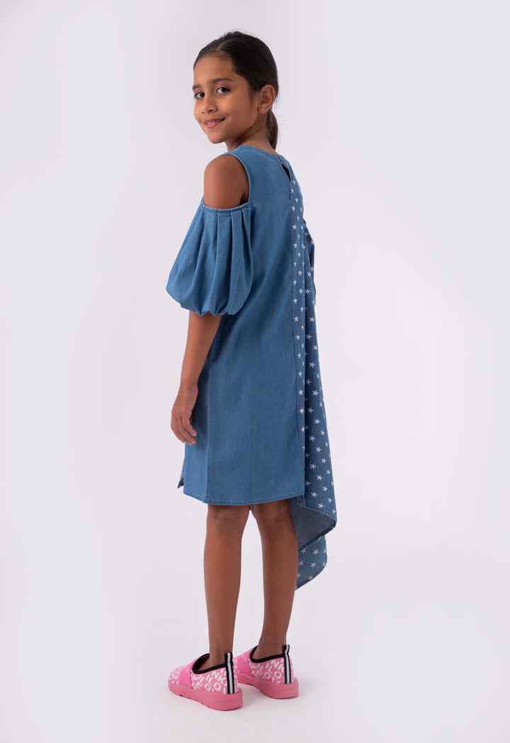 Cold Shoulder Asymmetric Hem Dress