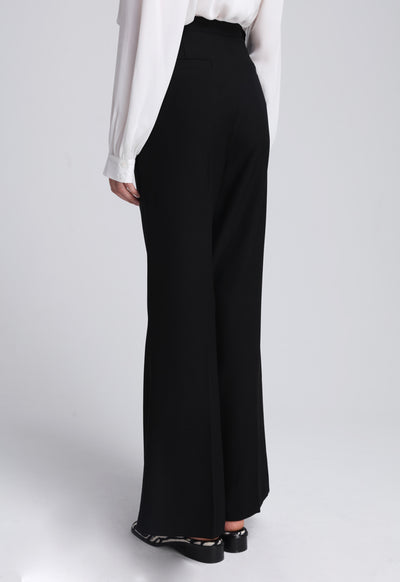 Solid Relaxed Flare Trouser