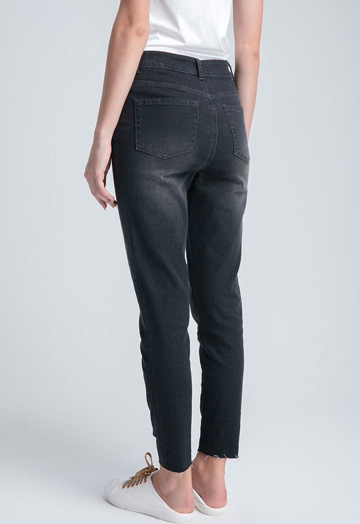 Raw Hem Basic Denim Trouser