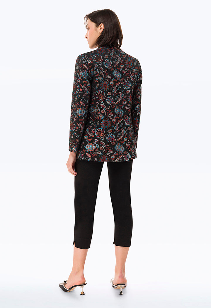 Allover Floral Lurex Jacquard Blazer