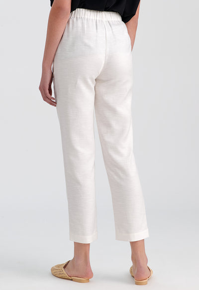 Elasticated Waistband Solid Linen Trouser