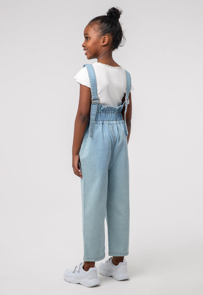 Denim Elasticated Suspender Overall Jumpsuit