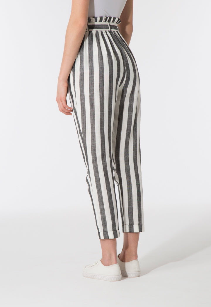 High Waist Striped Trouser