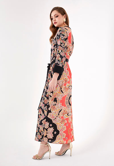 Paisley Print Long Kimono