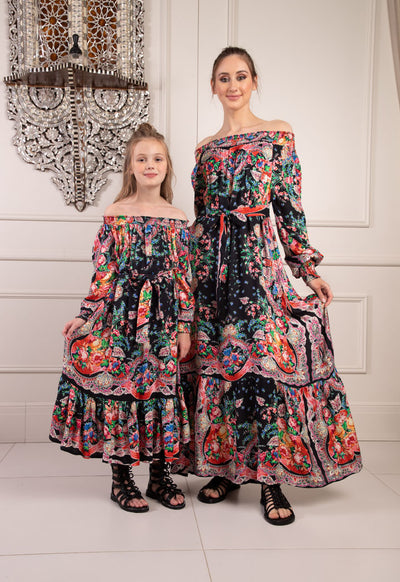 Off-Shoulder Floral Printed Dress