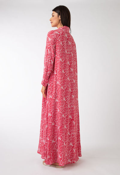 Printed Crepe Maxi Dress