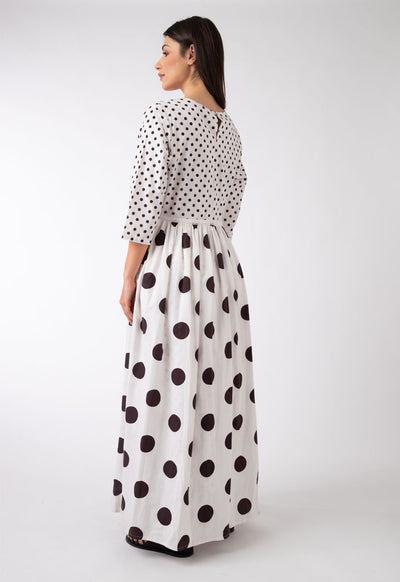 Laced Overlay Polka Skirt Dress