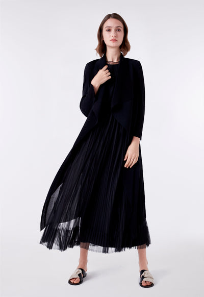 Black Mesh Tulle Sleeveless Outer Dress