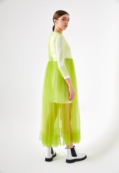 Green Mesh Tulle Outer Dress