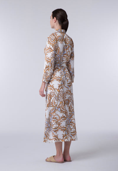 Baroque Print Shirt Dress