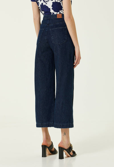 Collection Button Detail Denim Trouser Blue