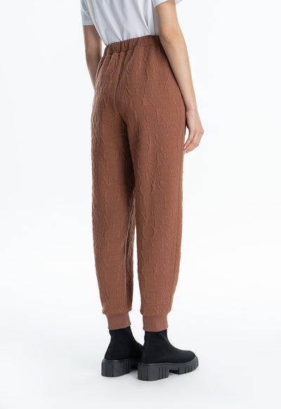 Letter Textured Hi-Rise Winter Trouser