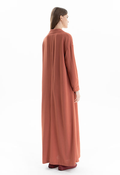 Notched Solid Open Maxi Abaya