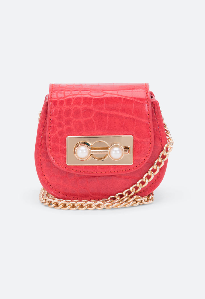 Mini Flap Textured Sling Bag