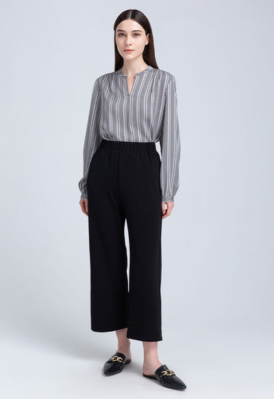 Cropped Solid Palazzo