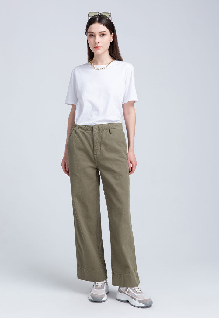 Wide Hem Straight Cut Trouser