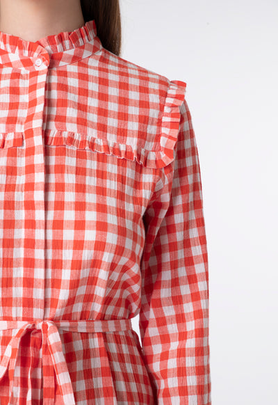 Checkered Long Sleeve Shirt - Fresqa