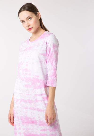 Tie Dyed T-Shirt Style Dress - Fresqa