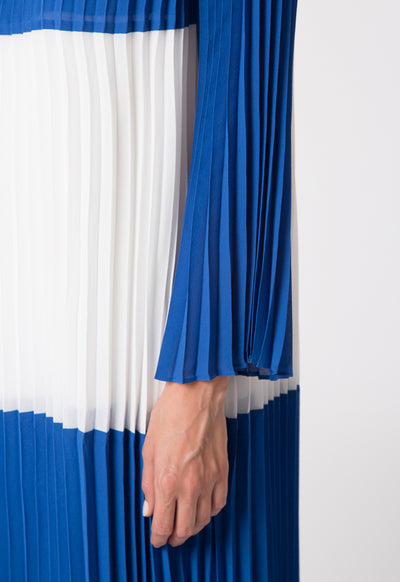 Pleated Color Block Dress